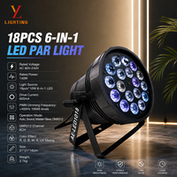 Projecteur LED Par 18*10W 6-en-1 140W RGBWAUV, 8 canaux DMX512, pour scène, fêtes, mariages, discothèques et spectacles UV Blacklight