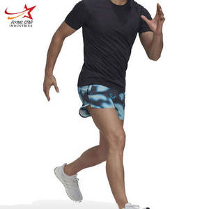 Pantalones cortos deportivos ecológicos para correr para hombre, patrón sólido, ropa deportiva para gimnasio, entrenamiento transpirable de secado rápido - Product Image 5