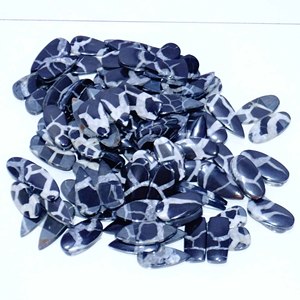 Gran oferta, par septariano negro, venta al por mayor, par septariano negro a juego, par de cabujón septariano negro de piedras preciosas sueltas para joyería - Product Image 5