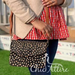 กระเป๋าสะพายไหล่หนังขนสัตว์พิมพ์ลายสัตว์สไตล์ตะวันตกใหม่กระเป๋าสะพายข้างหนังสัตว์แท้คุณภาพสูง - Product Image 1