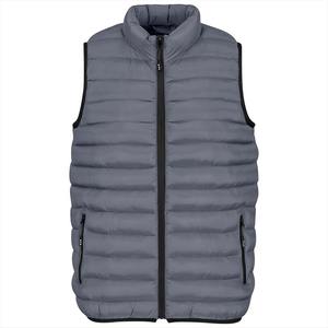 Personalizar sólido cremallera estilo Puffer chaquetas de los hombres de alta calidad de tela transpirable Stand Collar Oversize Puffer chaleco - Product Image 6