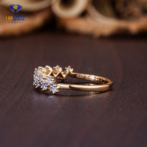 แหวนเพชรทรงกลม0.40 TDW สีเหลืองทอง18K สำหรับงานหมั้นหรืองานแต่งงาน - Product Image 2