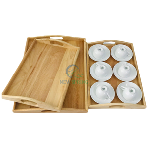 Plateau de service rectangulaire en bois écologique de qualité supérieure, articles de cuisine modernes et luxueux, fabriqués à la main au Vietnam - Product Image 3