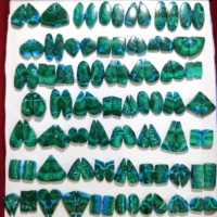 Lot prêt à vendre de paires de cabochons de malachite de chrysocolle naturelle polie pour la fabrication de pierres précieuses pour la guérison de pierres précieuses en vrac