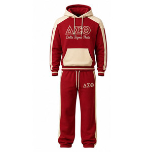 Ensemble de survêtement Delta Sigma Theta (DST) – Tenue de sororité rouge cramoisi et crème – Vêtements Greek Life – Ensemble deux pièces confortable - Product Image 2