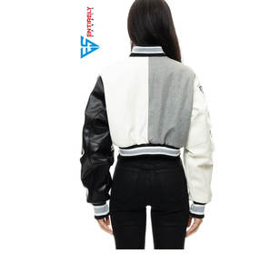 Chaqueta Varsity de Béisbol Corta con Cremallera de Forro Polar Sherpa al por Mayor, Diseño Bordado, Transpirable, Invierno, 100% Poliéster - Product Image 5