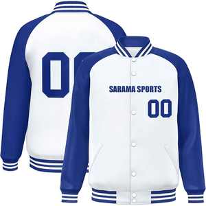 แจ็คเก็ตเบสบอลมีไซส์ใหญ่สำหรับผู้ชายเสื้อกันลมเย็บตามสั่ง - Product Image 2