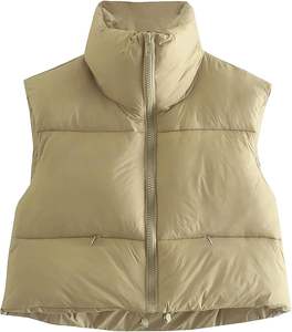 Gilet matelassé pour homme, col montant, fermeture éclair, sans manches, veste en toile réversible, écologique, design unique, mode d'hiver - Product Image 5