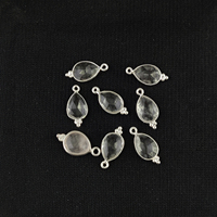 Pierres précieuses en Quartz cristal clair, taille 10x8mm en forme de poire, coupe à facettes, Vermeil en or, argent Sterling 925, ensemble de lunette fantaisie, breloques suspendues