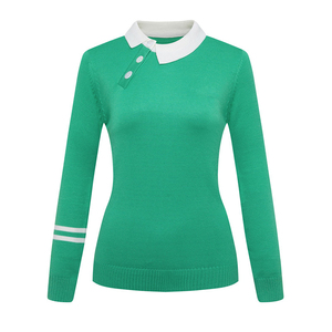 Vêtements de golf et de tennis pour femmes personnalisés en gros, automne-hiver, manches longues, slim, extensible, respirant, imprimé par transfert thermique - Product Image 4