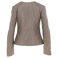 Blouson de motard en cuir de vachette et peau de mouton avec doublure en coton et laine brute, personnalisable OEM ODM, chaud et uni pour femme, idéal pour l'hiver