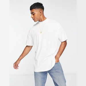 High Quality Men Luxury Custom Heavy 100% Cotton Camisetas T Shirt Blank <b>Mock</b> <b>Neck</b> Heavyweight Oversized T-shirt for men - Product Image 4