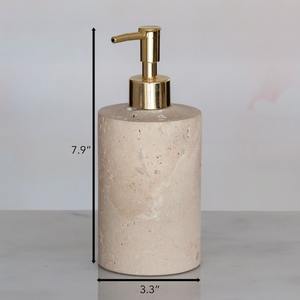 Juego de accesorios decorativos para habitación de baño de Hotel de cinco estrellas, piedra natural, mármol, travertino, dispensador de jabón líquido, juegos de baño - Product Image 2