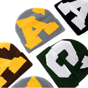 หมวกบีนนี่แบบถักอะครีลิกแบบมีขอบหมวกขนสัตว์100% สำหรับฤดูหนาวออกแบบโลโก้ได้ตามต้องการ - Product Image 5