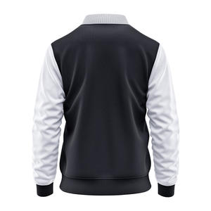 High Quality Custom Made Full Zip Patchwork Solid Eco Friendly Windproof Breathable Loose Formal Spring Varsity Bomber Jacket - Product Image 6