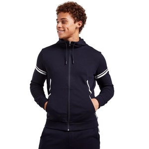 Survêtement unisexe haut de gamme personnalisable en coton 80% de qualité supérieure, à capuche ajustable, fermeture éclair intégrale, séchage rapide et respirant - Product Image 1