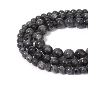 Collier en cristal naturel, perles de larvikite lisses, pierre rouge polie, bijoux, brin lâche, grossiste en pierres précieuses pour la guérison - Product Image 3