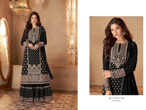 <b>Presenting</b> High Quality Sharara Suit High Quality Faux Georgette for Women Indian & Pakistani Clothing - Product Image 4