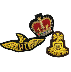 Brodé à la main Bullion Wire Badges Patchs de broderie-Tailles de couleurs personnalisées | Confortable pour les uniformes de cérémonie | Vente en gros - Product Image 3