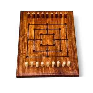 Jeu de société Morris Nine pour hommes en bois de rose, artisanal, classique, stratégie, divertissement, divertissement familial, jeu de table d'intérieur, compétences - Product Image 1