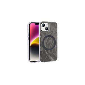 Coque arrière en silicone gris avec motif artistique de pinceaux, finition électroplaquée, élégante et antichoc, compatible avec iPhone 15 - Product Image 4