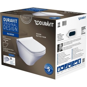 Inodoro Suspendido DURAVIT DURASTYLE, Diseño sin Borde, Color Blanco, para Baño - Product Image 1