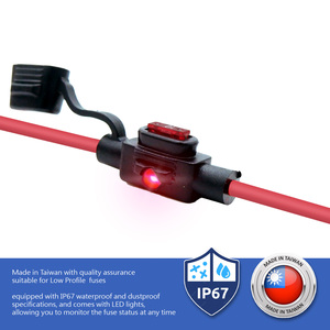 Portafusibles en línea de perfil bajo LED con tapa - Product Image 5