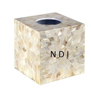 Boîte à mouchoirs en bois avec finition nacre, design personnalisé, utilisée pour les mariages et les fêtes, articles de décoration de table au design créatif - Product Image 1