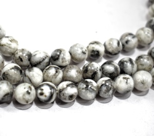 Qualité AAA 15 pouces de long 8mm forme ronde jaspe de sésame perles en vrac couleur claire origine naturelle - Product Image 2