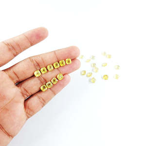 Saphirs jaunes naturels de Bangkok, taille coussin 4 mm et 5 mm, pierres lâches de qualité supérieure, tourmalines et quartz ovales créées en laboratoire - Product Image 6
