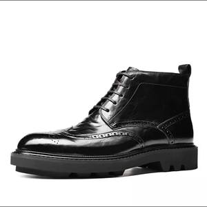 Chaussures brogues en daim souple avec bords perforés et semelle légère, chaussures décontractées pour hommes, chaussures tendance - Product Image 1