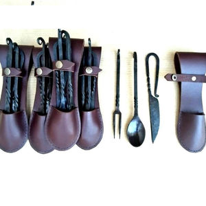 Ensemble de couverts en acier inoxydable, nouveau service de couverts en métal pour ustensiles de cuisine, nouveau service de couverts en métal, cuillère et fourchette, style médiéval, 304 - Product Image 1