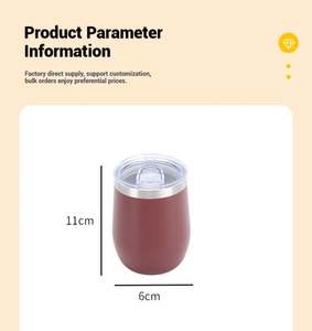 Wholesale Products 12Oz <b>Double</b> <b>Wall</b> Insulated Stainless Steel Tumbler Egg-Shaped Cup - Product Image 4