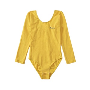 Vente en gros de justaucorps de ballet à manches longues pour filles, en coton et élasthanne, vêtements de danse, tenue d'entraînement de gymnastique, douce et confortable - Product Image 6