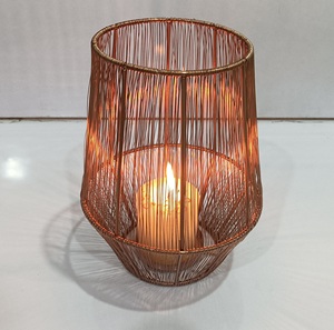 <b>Copper</b> Finished Metal Wax Light Lantern Tealight <b>Candle</b> <b>Holders</b> Large for Wedding Parties Christmas Occasion - Product Image 1