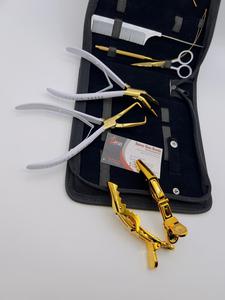 Premium Micro-Link Tool Kit Cinta en Alicates para extensiones de cabello en color oro blanco con estuche Logotipo personalizado Extensiones Hair Pulling Loop - Product Image 5