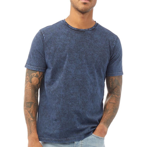 Camisetas lavadas con ácido de algodón 100% de alta calidad con logotipo personalizado Diseño de patrón de letras de buena calidad - Product Image 1