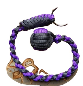 Hand Braided Monkey Fist Keychain w/ Brass Shackle - 4.5" Long - Handmade Sailor Rope <b>Key</b> <b>Ring</b> - Nautical Jewelry Gift - Product Image 1