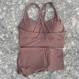 Logotipo personalizado etiqueta privada deportes de verano Yoga conjunto corto verano gimnasio correr mujeres Fitness Yoga conjuntos - Product Image 2