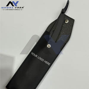 Maquinilla de afeitar recta de peluquero de acero inoxidable sólido con logotipo personalizado con revestimiento negro, hoja expuesta, estilo deslizante, afeitado profesional - Product Image 5