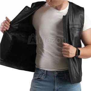 Chaleco de cuero de vaquero occidental para hombre, Chaleco de cuero de estilo clásico para hombre, Chaleco de cuero hecho en Pakistán - Product Image 4