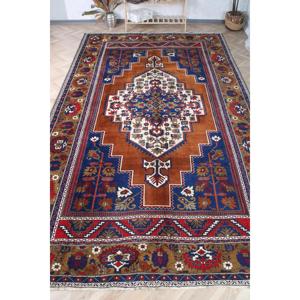 Alfombra Turca Extra Grande, Alfombra Vintage de 7.7x13.5 pies, Alfombra de Lana Azul - Product Image 1