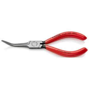 Alicates de punta plana Knipex negros atramentizados, alicates de punta fina con cabezal pulido y mangos recubiertos de plástico - Product Image 1