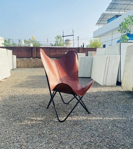 Set of 2 Foldable Butterfly Accent Leather Chair Rustic Style Leisure Chair for Bedroom and Outdoor for Housewarming Gift - Product Image 2