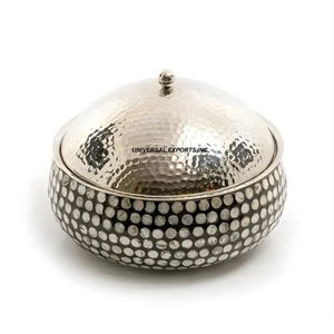 Nouvelle collection de chauffe-plats en métal Forme ronde Fournitures d'hôtel Chauffe-plats Forme ronde Vaisselle décorative Pot en métal - Product Image 6