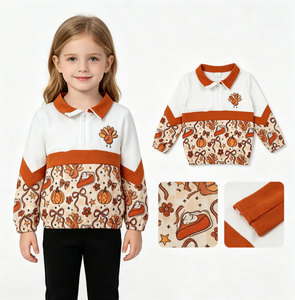 Suéteres con cremallera para niñas pequeñas con diseño de pavo y calabaza para el Día de Acción de Gracias - Product Image 5