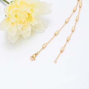 Cadena de Cobre de Alta Calidad con Cuentas de 3*5mm, Cadena de Bolas Doradas para Suéter, Joyería DIY para Collar - Product Image 4