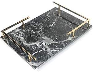 Elegante Bandeja de Mármol con Acabado Diseñada para Elevar la Decoración del Hogar y Servir con Sofisticación - Product Image 5