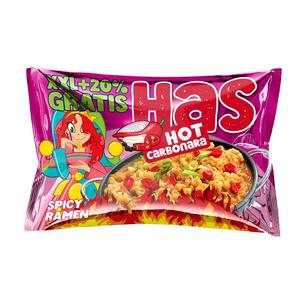 Fideos Instantáneos HAS con Harina de Trigo Frita, Carbonara Picante, 120g, Cremosos y Picantes, Cocción en 6 Minutos, 18% de Grasa - Product Image 1