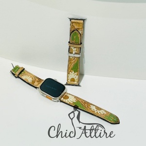 Stylish Handmade Carved <b>Leather</b> Watch Strap Real Hand <b>Tooled</b> Customized Watch Bands Western Cowboy Anniversary Gift for Him - Product Image 1